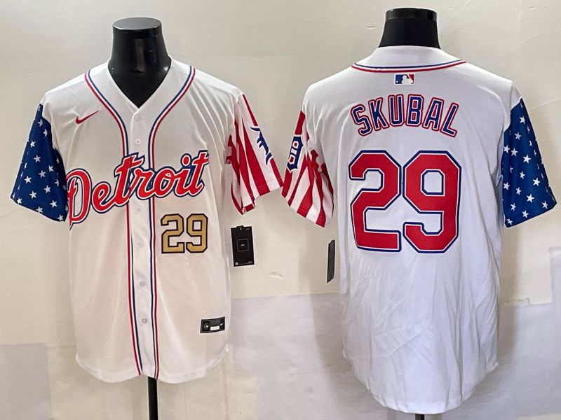 Men Detroit Tigers 29 Skubal White a generation of national flags Jointly Name 2025 Nike MLB Jersey style 6